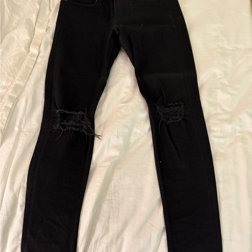 Black Distressed Skinny Jeans